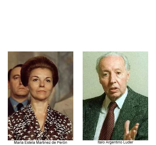 María Estela Martinez de Perón  e Italo Luder